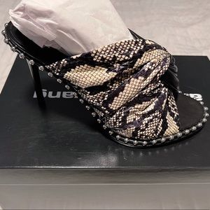 Alexander Wang Lily Twist Snake leather Mules